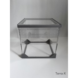 Terra-X - Spider Enclosure - Approx. 8x8x8" (20x20x20cm") - Acrylic Glass - Light gray (Silver) - Opened from top