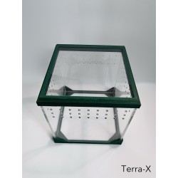 Terrarium Terra-X - 20x20x20 - Akrylowe  - Zielone - Otwierane od góry