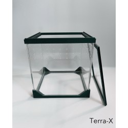 Terrarium Terra-X - 20x20x20 - Akrylowe  - Zielone - Otwierane od góry