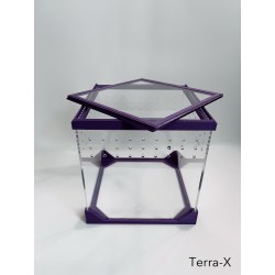 Terra-X - Spider Enclosure - Approx. 8x8x8" (20x20x20cm") - Acrylic Glass - Purple - Opened from top