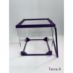 Terra-X - Spider Enclosure - Approx. 8x8x8" (20x20x20cm") - Acrylic Glass - Purple - Opened from top