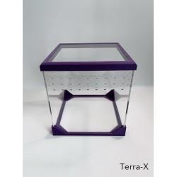 Terra-X - Spider Enclosure - Approx. 8x8x8" (20x20x20cm") - Acrylic Glass - Purple - Opened from top